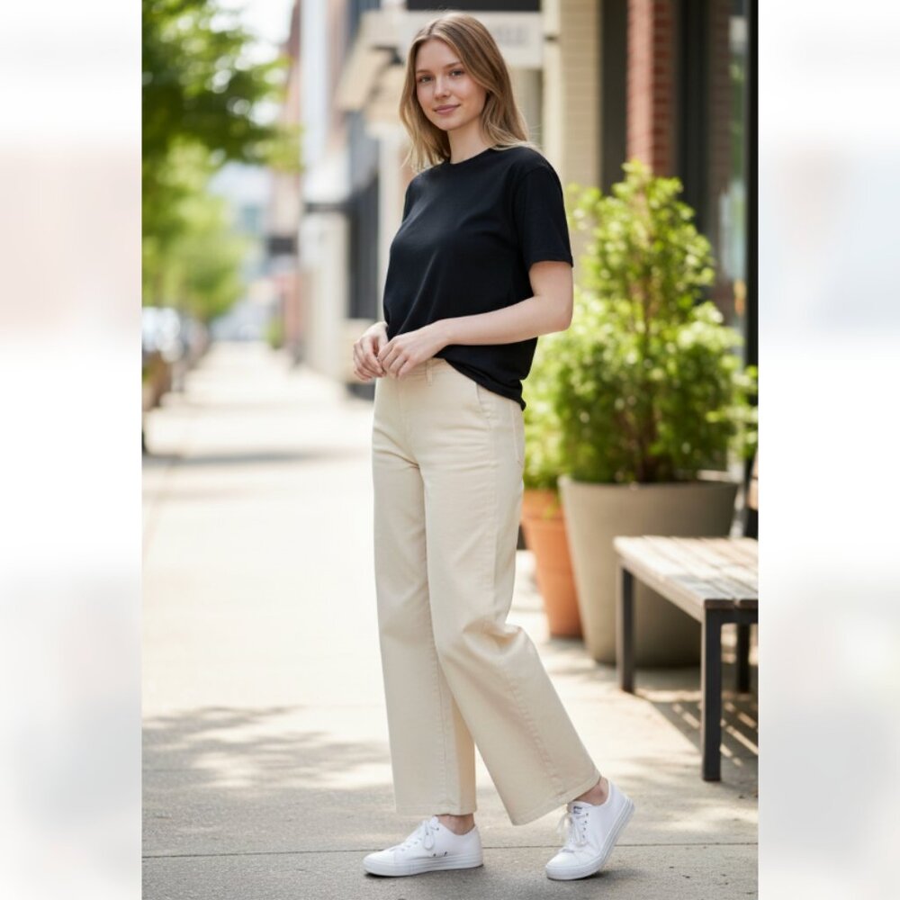 NWT $168 Vineyard Vines High Waist Wide Leg Corduroy Pants 29 Marshmallow